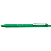 Pentel iZee Boligrafo de Bola Retractil - Punta 0.7mm - Trazo 0.35mm - Clip de Metal - Color Verde