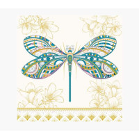 Pictura Tarjeta Arabesque - 16x16cm - Tematica Libelula - Triptica sin Envoltorio - Incluye Sobre Blanco - Papel con Certificacion FSC