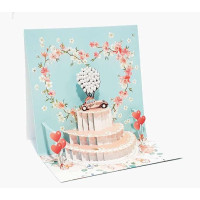 Pictura Tarjeta 3D Pop-Up - 16x16cm - Tematica Corazones - Embolsada Individualmente - Incluye Sobre Blanco - Papel con Certificacion FSC