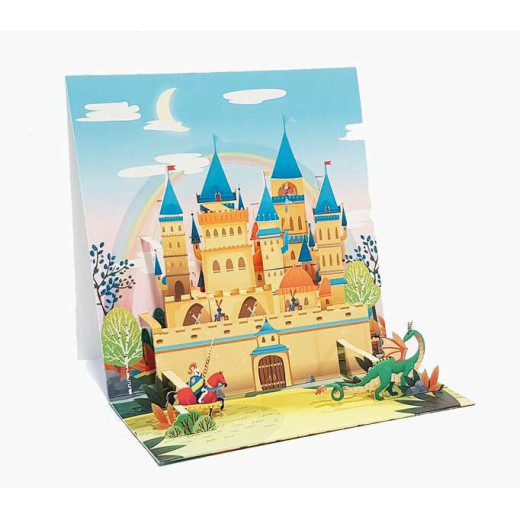 Pictura Tarjeta 3D Pop-Up - 16x16cm - Tematica Medieval - Embolsada Individualmente - Incluye Sobre Blanco - Papel con Certificacion FSC