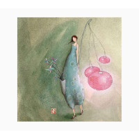 Pictura Gaëlle Boissonnard Tarjeta Doble - Acabado en Barniz de Relieve UV Grueso - Laminado Mate de Tacto Suave - 16x16cm - Papel con Certificacion FSC