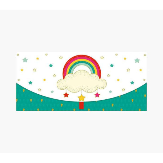 Pictura Tarjeta Money Cards - Tarjeta de Regalo Tipo Sobre Horizontal - Tematica Arcoiris - 21.3x9.6cm - Embolsada Individualmente en Celofan - Incluido Sobre Blanco - Papel con Certificacion FSC