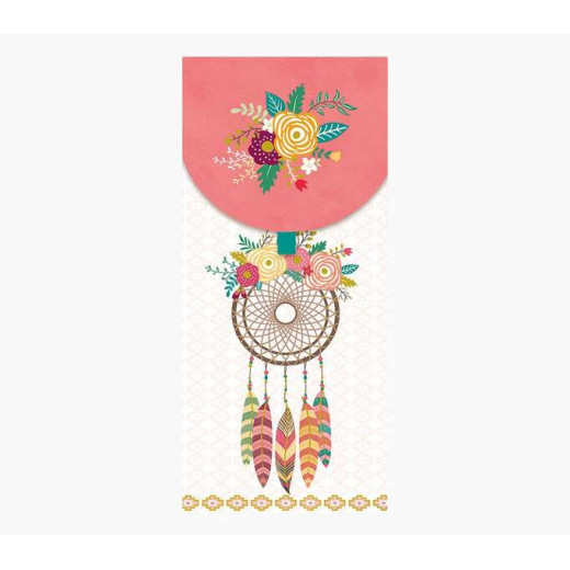 Pictura Tarjeta Money Cards - 9.6x21.3cm - Diseño Tematica Atrapasueños - Embolsada Individualmente - Incluye Sobre Blanco - Papel con Certificacion FSC