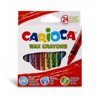 Carioca Pack de 24 Ceras Pastel - Colores Brillantes - Lavables - Cuerpo de Ø 8mm - Color Varios