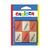 Carioca Pack de 6 Gomas Rectangulares - Borrado Preciso - Diseño Ergonomico - Color Varios