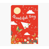 Pictura Tarjeta Felicitacion Zig-Zag Triptico - Estampado en Caliente - Lentejuelas - Pop-Up - 15x22cm - Incluye un Sobre Blanco - sin Envoltorio - Papel con Certificacion FSC