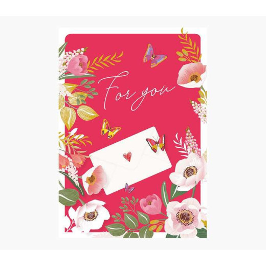 Pictura Tarjeta Felicitacion Zig-Zag Triptico - Estampado en Caliente - Lentejuelas - Pop-Up - 15x22cm - Incluye un Sobre Blanco - sin Envoltorio - Papel con Certificacion FSC