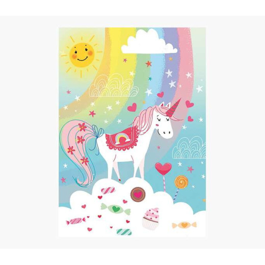 Pictura Tarjeta Zig-Zag - 15x22cm - Tematica Unicornio - Triptica sin Envoltorio - Incluye Sobre Blanco - Papel con Certificacion FSC