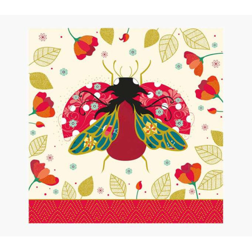 Pictura Tarjeta Arabesque - 16x16cm - Tematica Mariquitas - Tarjeta Triptica sin Envoltorio - Incluido Sobre Blanco - Papel con Certificacion FSC