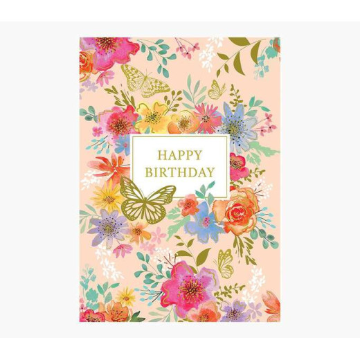 Pictura Tarjeta Zig-Zag - 15x22cm - Tematica de Flores - Tarjeta Triptica sin Envoltorio - Incluye Sobre Blanco - Impresas en Papel con Certificacion FSC