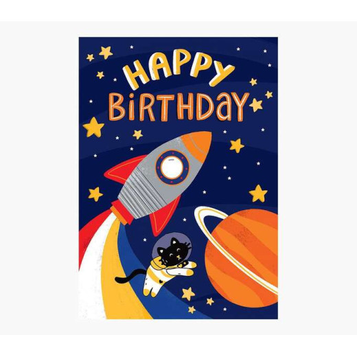 Pictura Tarjeta Zig-Zag - 15x22cm - Tematica del Espacio - Tarjeta Triptica sin Envoltorio - Incluye Sobre Blanco - Papel con Certificacion FSC