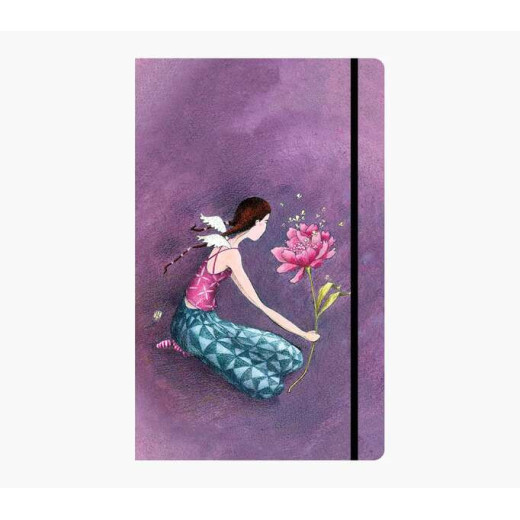 Pictura Gaëlle Boissonnard Cuaderno de Tapa Dura - 13x21cm - Cierre con Cinta Elastica - Cinta de Raso para Marcar La Pagina - 192 Paginas con Lineas