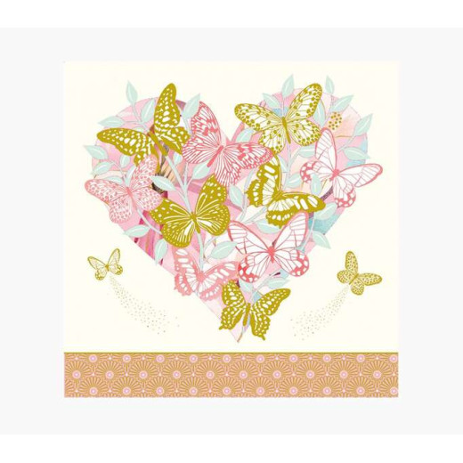 Pictura Tarjeta Arabesque - 16x16cm - Tematica Mariposas - Triptica sin Envoltorio - Incluye Sobre Blanco - Papel con Certificacion FSC