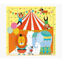 Pictura Tarjeta Puzzle - 15.5x15.5cm - Tematica Circo - 25 Piezas - Tarjeta Plegada Incluida - Embolsada en Celofan - Sobre Blanco Incluido - Papel con Certificacion FSC