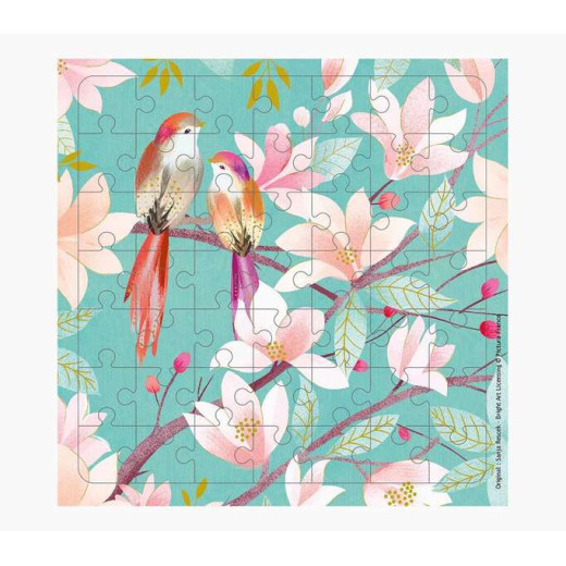 Pictura Tarjeta Puzzle - 15.5x15.5cm - Tematica de Pajaros - 49 Piezas - Incluye Tarjeta Plegada y Sobre Blanco - Certificacion FSC - Embolsada Individualmente