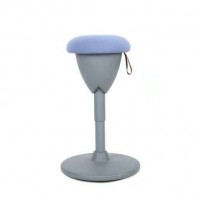 Cromad Design Taburete Multiusos - Asiento con Altura Ajustable - Giro de 360º - Tejido a Prueba de Agua - Color Azul Claro/Gris