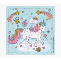 Pictura Tarjeta Puzzle Unicornio - 15.5x15.5cm - 25 Piezas - Tematica Unicornio - Incluye Tarjeta Plegada y Sobre Blanco - Certificacion FSC