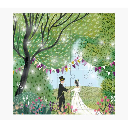 Pictura Tarjeta Puzzle - 15.5x15.5cm - Tematica Boda - 49 Piezas - Tarjeta Plegada Incluida - Embolsada en Celofan - Sobre Blanco Incluido - Papel con Certificacion FSC