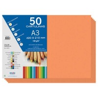 Dohe Cartulinas A3 - 50 Hojas - Gramaje de 180g - Color Naranja