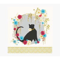 Pictura Tarjeta Arabesque - 16x16cm - Tematica Gato Negro - Tarjeta Triptica sin Envoltorio - Incluido Sobre Blanco - Papel con Certificacion FSC