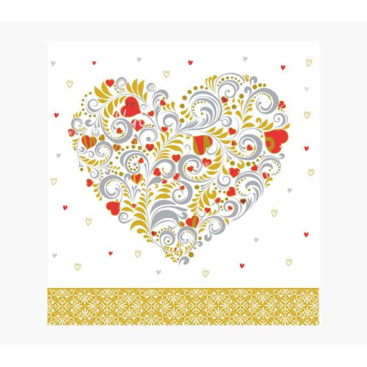 Pictura Tarjeta Arabesque - 16x16cm - Tematica Corazon - Tarjeta Triptica sin Envoltorio - Incluido Sobre Blanco - Papel con Certificacion FSC