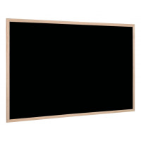 Bi-Office Basic Pizarra para Tiza 600x400mm - Compatible con Tiza Tradicional y Rotulador de Tiza Liquida - Marco de Madera - Permite Colocacion Vertical u Horizontal - Color Negro