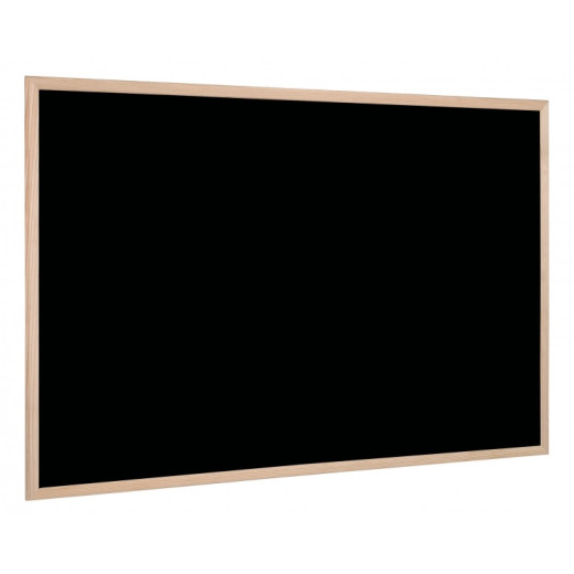 Bi-Office Basic Pizarra para Tiza 600x400mm - Compatible con Tiza Tradicional y Rotulador de Tiza Liquida - Marco de Madera - Permite Colocacion Vertical u Horizontal - Color Negro