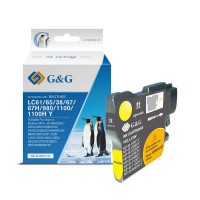 G&G Brother LC980/LC1100 Amarillo Cartucho de Tinta Generico - Reemplaza LC980Y/LC1100Y