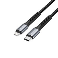 Vention Cable de Carga Lightning/USB-C - Velocidad 480Mbps - Material Aluminio/PVC - Potencia 60W - Color Negro