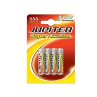 Jupiter Pack de 4 Pilas Alcalinas LR03 AAA - Alta Tecnologia - Fiabilidad - Elevado Rendimiento - Maximas Prestaciones