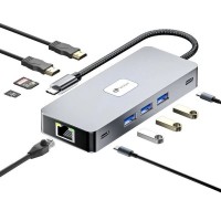 Leotec Adaptador 10 en 1 USB-C a 2xHDMI