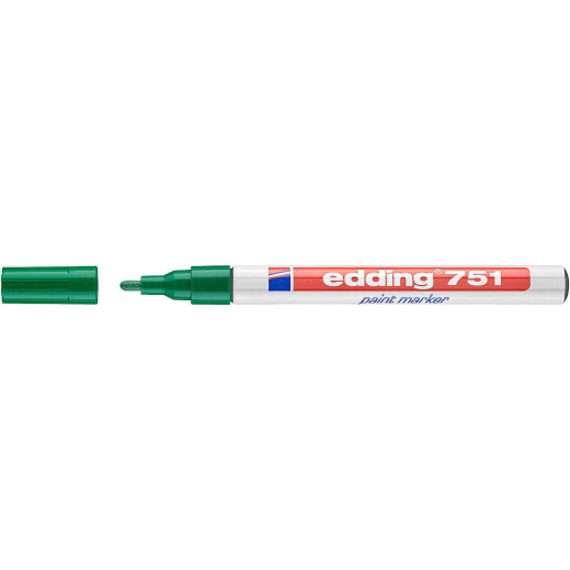 Edding 751 Rotulador Permanente - Punta Redonda - Trazo entre 1 y 2 mm. - Tinta Opaca - Secado Rapido - Color Verde