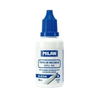 Milan Bote de Tinta para Rotuladores de Pizarra Blanca Recargables - 30ml - Tinta a base de Alcohol - Color Azul