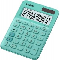 Casio MS-20UC Calculadora de Sobremesa Pequeña - Pantalla LCD de 12 Digitos - Alimentacion Solar y Pilas - Color Verde