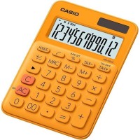 Casio MS-20UC Calculadora de Sobremesa Pequeña - Pantalla LCD de 12 Digitos - Alimentacion Solar y Pilas - Color Naranja