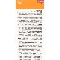 Apli Letras y Numeros Transferibles Super 3mm 997 Caracteres - Negros Brillantes