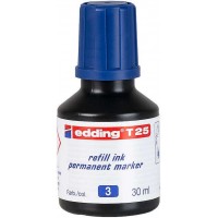 Edding T25 Bote de Recarga para Rotulador Permanente - Capacidad 30ml - Color Azul