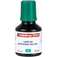 Edding T25 Bote de Recarga para Rotulador Permanente - Capacidad 30ml - Color Verde