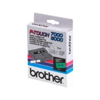 Brother TX731 Cinta Laminada Original de Etiquetas - Texto Negro sobre Fondo Verde - Ancho 12mm x 15 metros