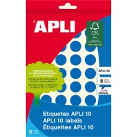 Apli Etiquetas 10 Azules Ø 16mm 8 Hojas