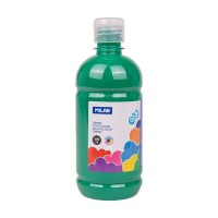 Milan Botella de Tempera 500ml - Tapon Dosificador - Secado Rapido - Mezclable - Color Verde Oscuro