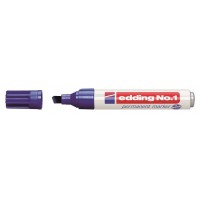 Edding Nº1 Rotulador Permanente - Punta Biselada - Trazo entre 1 y 5 mm. - Recargable - Secado Instantaneo - Color Azul