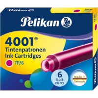 Pelikan Caja de 6 Cartuchos 4001 TP/6 - Tamaño Estandar - Color Rosa