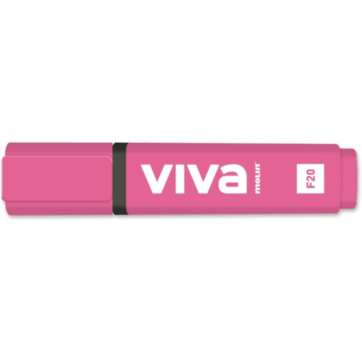 Molin Viva Marcador Fluorescente - Trazo entre 1 y 5mm - Tinta con Base de Agua - Color Rosa