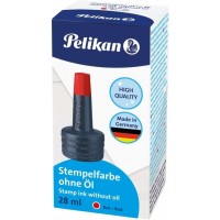 Pelikan Bote de Tinta para Tampones 28ml - Sin Aceite - Secado Rapido - Resistente al Agua - Color Rojo Intenso