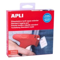 Apli Etiquetadora Textil Estandar - Incluye Tapon de Proteccion y Correa de Muñeca - Compatible con Agujas y Navetes Apli