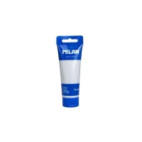 Milan Tubo de Pintura Acrilica 75ml - Pigmentos de Alta Calidad - Mezclable - Color Plata