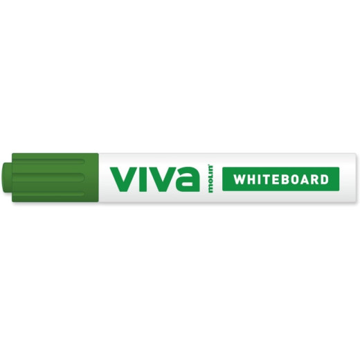 Molin Viva Rotulador para Pizarra Blanca - Punta Redonda de Fibra Sintetica - Trazo 3mm - Tinta con Base de Alcohol - Color Verde