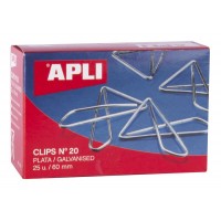 Apli Clips Mariposa Alambre Nº 20 (60mm) Acabado Galvanizado/Plata - Brilloso - 25 Unidades por Caja