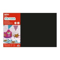 Apli Pack de 5 Goma Eva 600 x 400 mm - Grosor 2 mm - Impermeable - Moldeable al Calor - Color Negro